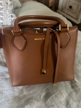 Michael Kors Miranda collection Brown Leather Top-Handle Satchel